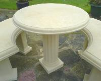 Country Stone Pedestal Table 