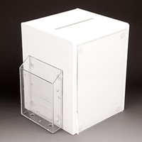 Medium Size Ballot Box - White With Leaflet Holder