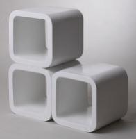 White gloss wooden cube