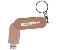 WOOD USB MEMORY STICK with Folding Out Twist Action.