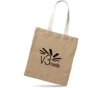 JUTE BAG with Cotton Handles in Natural