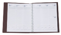 PLUSFILE UK COMB BOUND DESK DIARY with PU Wallet.