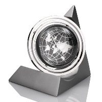 PYRAMID DESK CLOCK in Silver