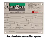Anodised Aluminium Nameplates