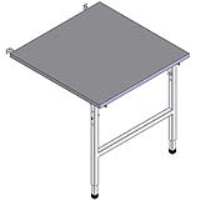 EXTENSION TABLE with legs one end only W80cmxD80cmxH70-92cm