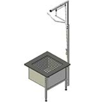 ADD-ON LOOSE FILL TABLE AND SPILL BAG WITH HOPPER SCAFFOLD