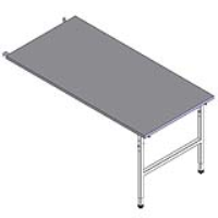 EXTENSION TABLE with legs one end only W160cmxD80cmxH70-92cm