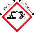 Corrosive GHS Hazard Warning Labels