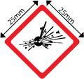 Explosive GHS Hazard Warning Labels