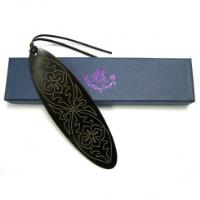 Quality Leather Bookmark - Tudor Rose