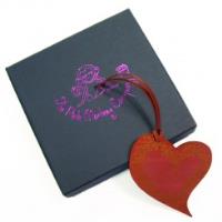 Quality Leather Heart Bookmark - Garland
