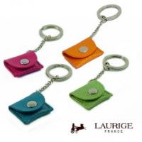 LAURIGE Leather Trolly Coin Key Ring / Sim Card Holder