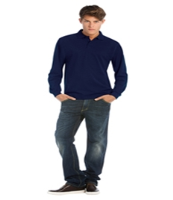 B&C Collection Heavymill Long Sleeve Polo