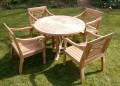 Turnworth 120cm Round Ring Table Set with Bali Arm Chairs