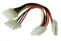 3 Way 4 pin PSU Power Splitter Cable LP4 Molex 1 to 3 Lead