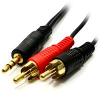 3.5mm Stereo Jack to 2 RCA Phono Plugs Audio Cable Lead GOLD  1.2m