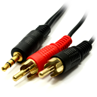 3.5mm Stereo Jack to 2 RCA Phono Plugs Audio Cable Lead GOLD  3m