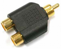Phono Splitter/Joiner Adapter Twin RCA Sockets to RCA Phono Plug GOLD