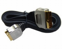 PURE OFC HQ Scart Cable FLAT Lead Metal Ends  5m