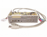 5.25 Bay Card Reader USB Hub Firewire Repeater BEIGE