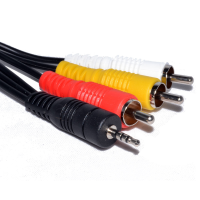 2.5mm Jack to 3 RCA Phonos 4 pole AV out/TV Cable/Lead 3m