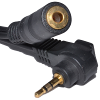 Gold 2.5mm Right Angled Stereo Jack to 3.5mm Stereo Jack Socket Cable