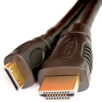 Mini HDMI Type C Male Plug to HDMI Male Cable Lead GOLD 3m