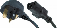 Power Cord UK Plug to IEC Cable (kettle style lead) C13  1m