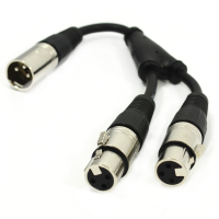 XLR Adapter Plug to 2 x XLR Sockets Cable Lead 25cm