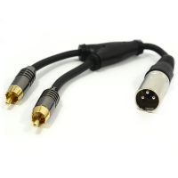 XLR Adapter Plug to 2 x Phono RCA Plug Adapter Cable Lead 25cm