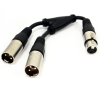 XLR Adapter Socket to 2 x XLR Plug Cable Lead 25cm