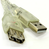PRO-SIGNAL Clear USB 2.0 Extension Cable A to A Female Lead 2m