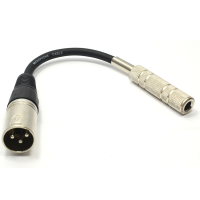 XLR Male Plug to 6.35mm Stereo Socket Female Adapter Lead 0.2m 20cm