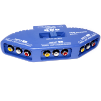 3 Port AV Composite Video & Audio RCA Phono Selector Switch