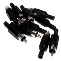 Phono Plug End Black Solder Yourself Plugs [10 PACK]