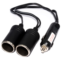 Dual 12V Car Cigarette Lighter Power Socket 2 way Splitter Cable Lead