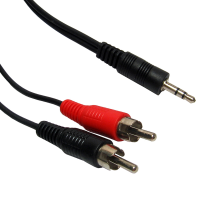 3.5mm Stereo Jack to 2 RCA Phono Plugs Audio Cable Lead Nickel 3m