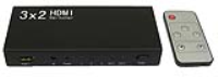 HDMI Mirror Switch Box Splitter 3 Inputs to 2 Outputs inc Remote