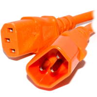 Power Extension Cable IEC Male to Female UPS Orange C14 to C13 5m