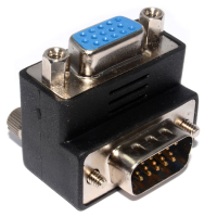15 Pin SVGA Socket to HD15 VGA Plug 90 Degree Right Angled Adapter