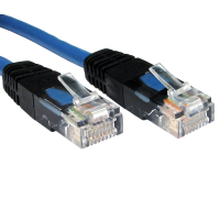Network Cat 5E UTP Crossover Cable Blue With Black RJ45 Ends 5m