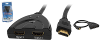 HQ 2 Devices to 1 Display HDMI Switcher on a Cable [2 way]