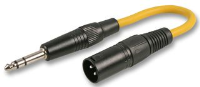 Pulse XLR Plug to 6.35mm Jack Plug Lead Yellow STEREO 10cm