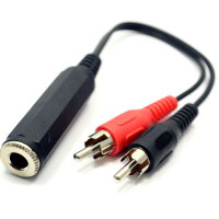 Pro Signal 2 x Phono Plugs to MONO 6.35mm Jack Socket Cable 0.2m