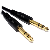 Pro Signal 6.35mm Jack Plug to 6.35mm Jack Plug Stereo Cable Gold 1m
