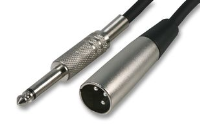 Nickel 6.35mm Mono Jack Male To XLR Plug Cable Lead Black 3m
