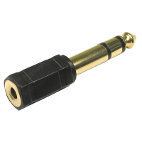 6.35mm Stereo Jack Plug to 3.5mm Stereo Jack Socket Adapter Gold