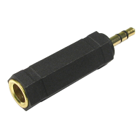 6.35mm Stereo Jack Socket to 3.5mm Stereo Jack Plug Gold Adapter