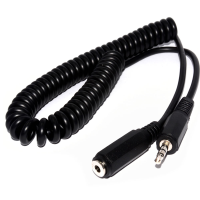 COILED 3.5mm Stereo Jack to Socket Headphone Extension Cable Lead 2m