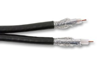Twin RG6U Coaxial Satellite Freeview Virgin Cable 250m Black